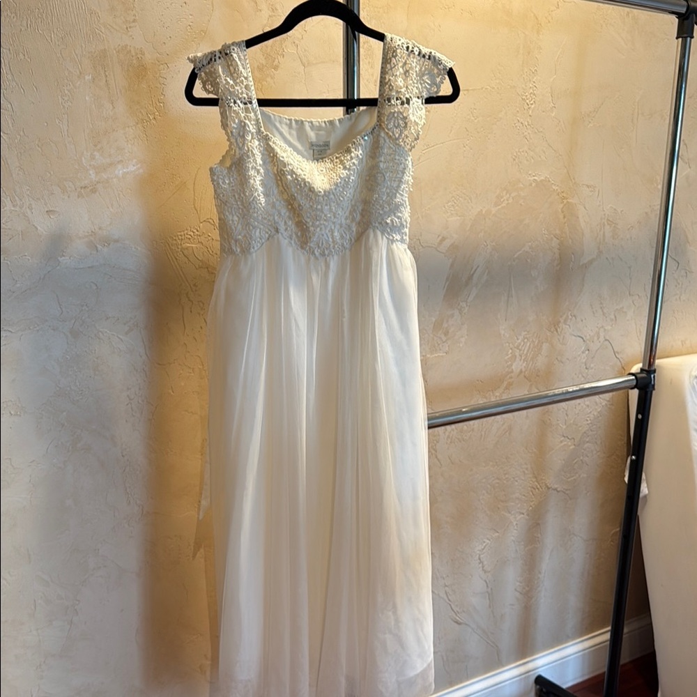 monsoon cream dress size 12-13 yr